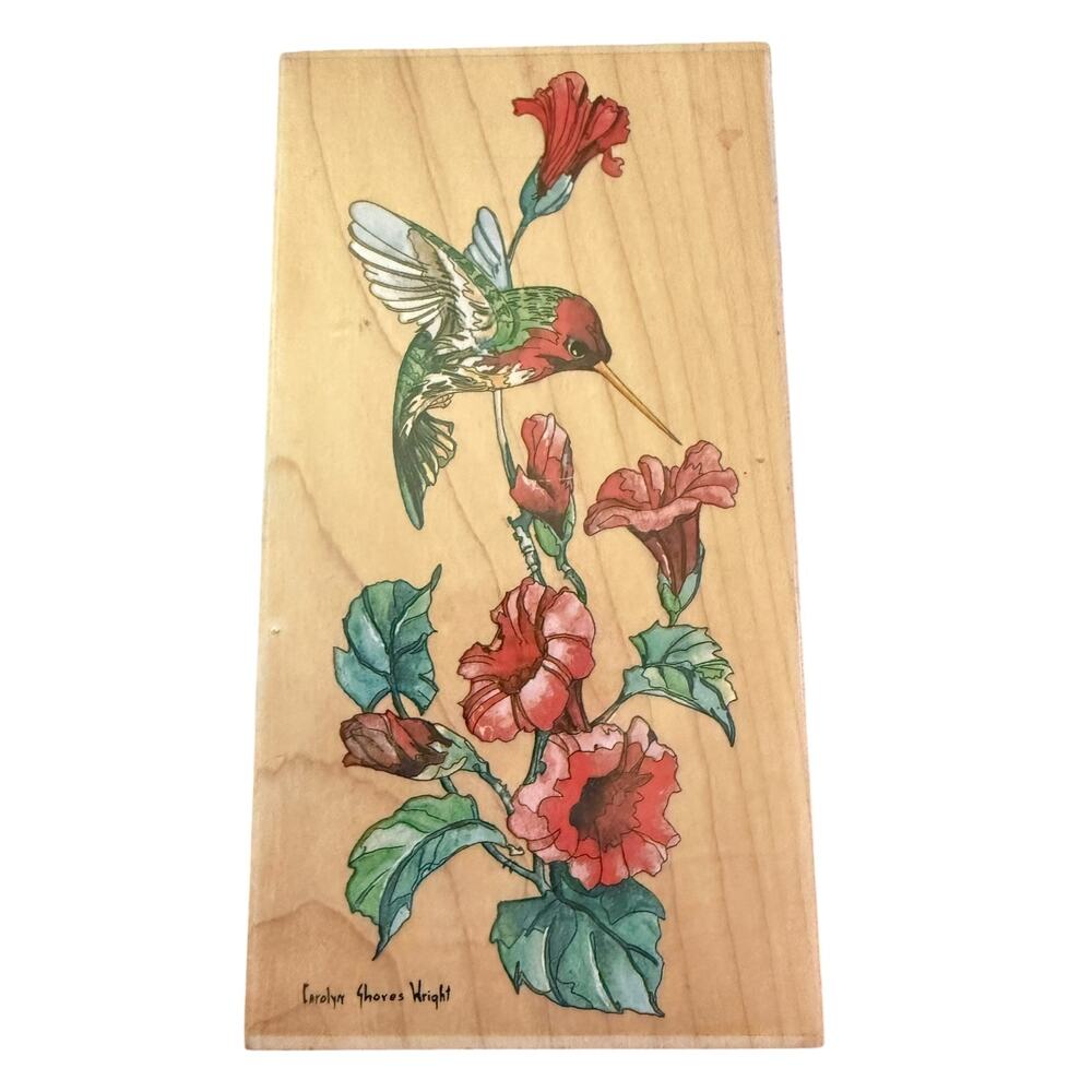 Stamps Happen Carolyn Shores Wright Anna's Hummingbird 90243 Large Rubber Stamp